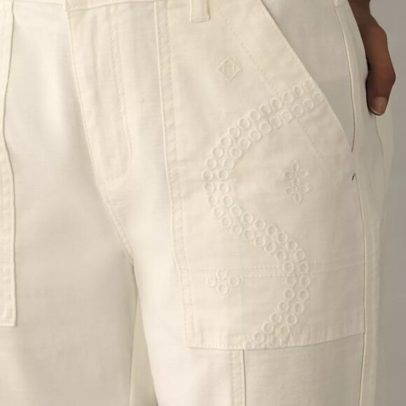 The Wanderer Relaxed Embroidered Eyelet Pants by Pilcro for Anthropologie - Picture 5 of 14